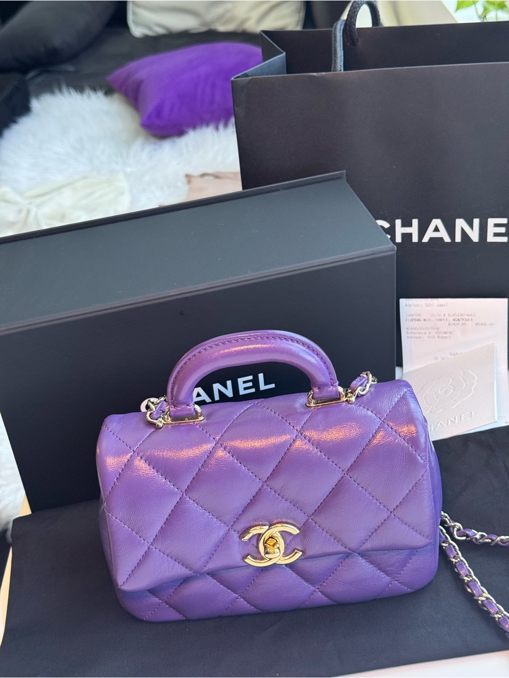 CHANEL Purple Classic Mini Bag 2025